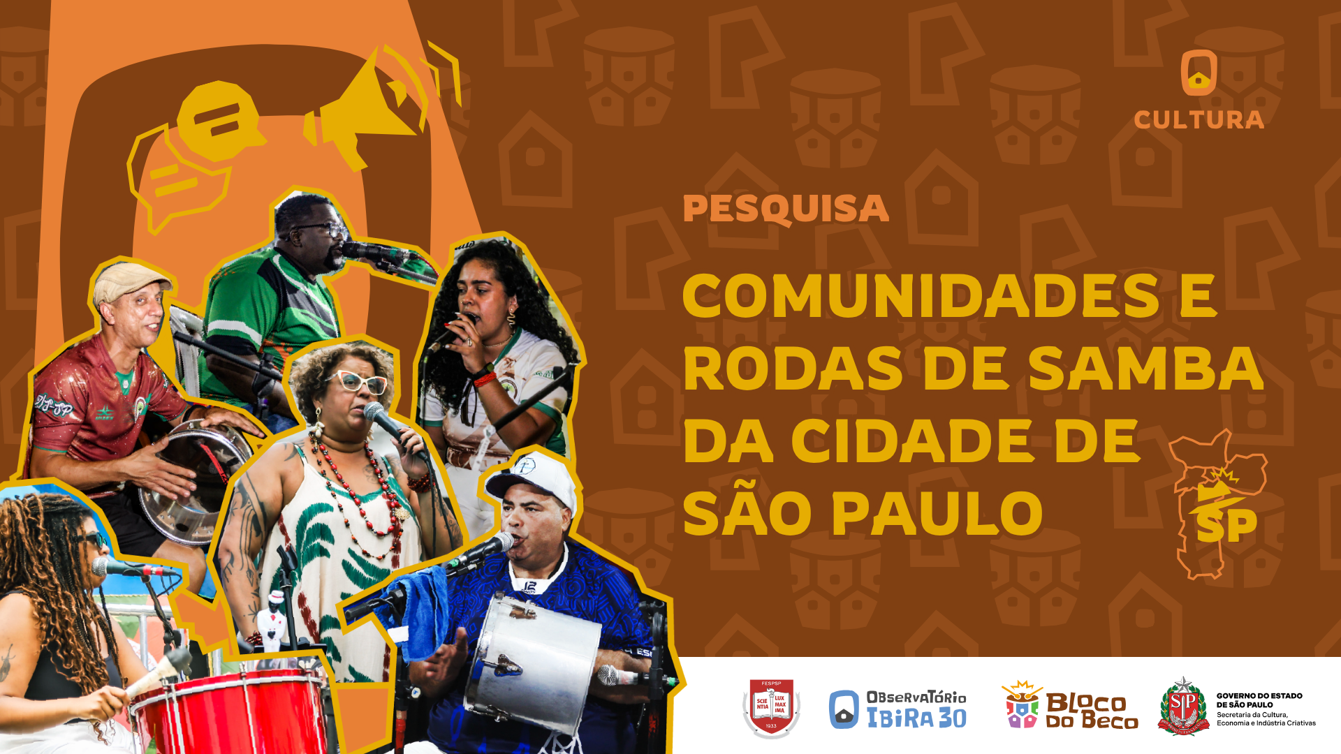 Capa da pesquisa Comunidades e Rodas de Samba da cidade de São Paulo